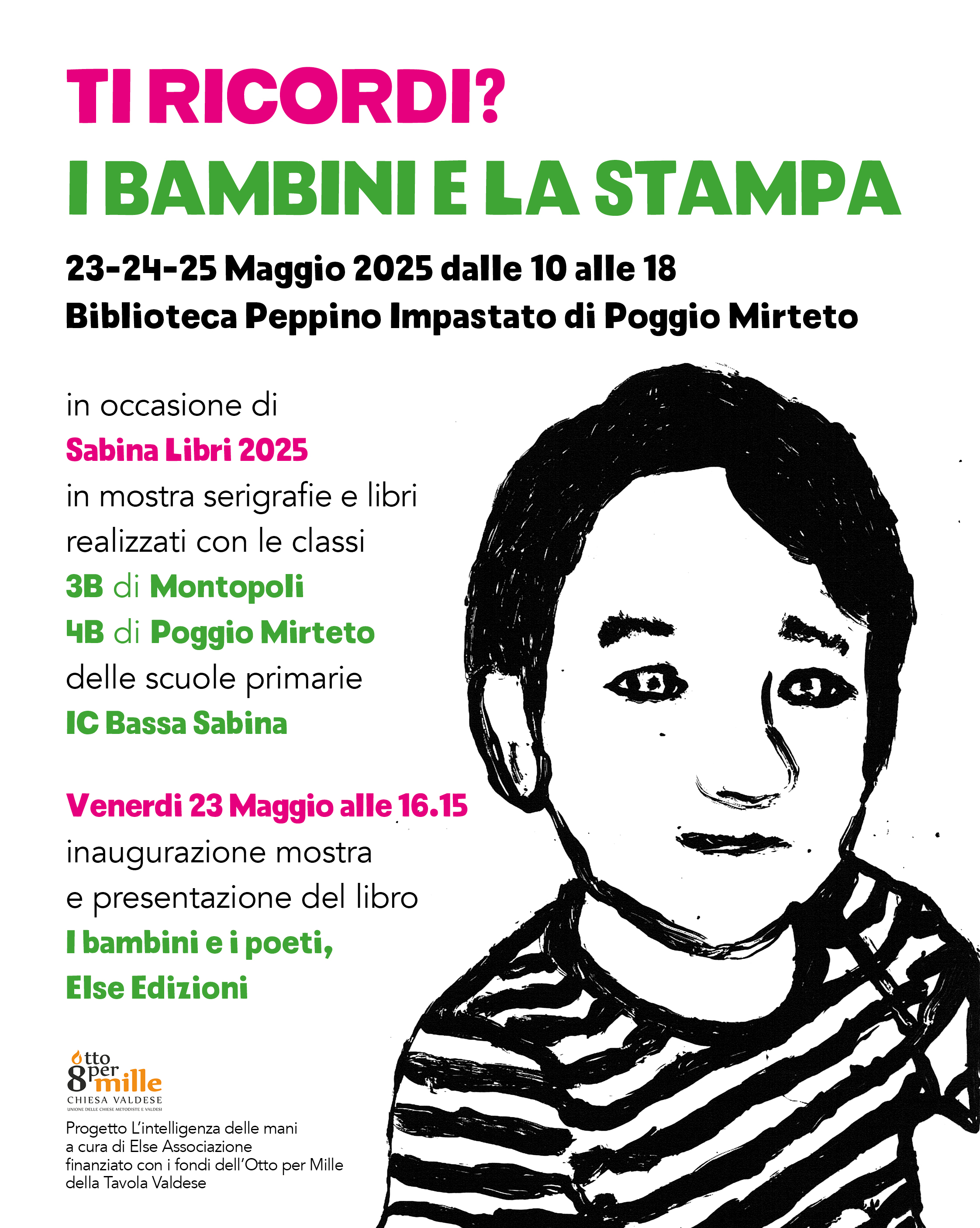 LOCANDINA SABINA LIBRI 2025 MOSTRA I BAMBINI E LA STAMPA