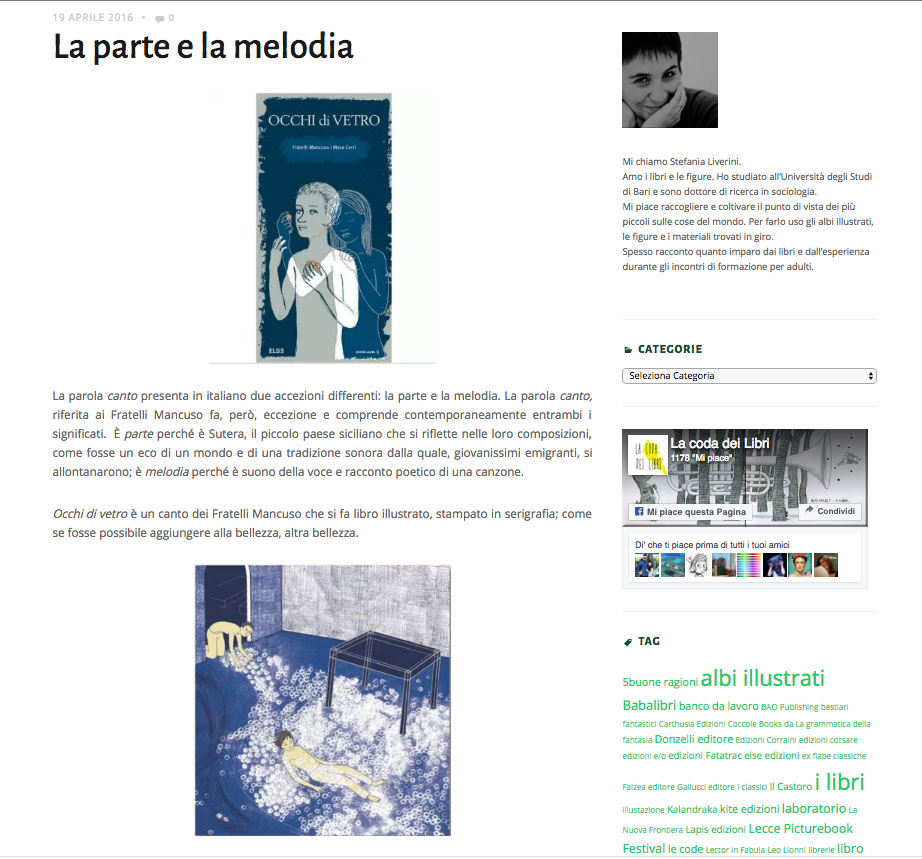 Lacodadeilibri 1942016 laparteelamelodia StefaniaLiverini